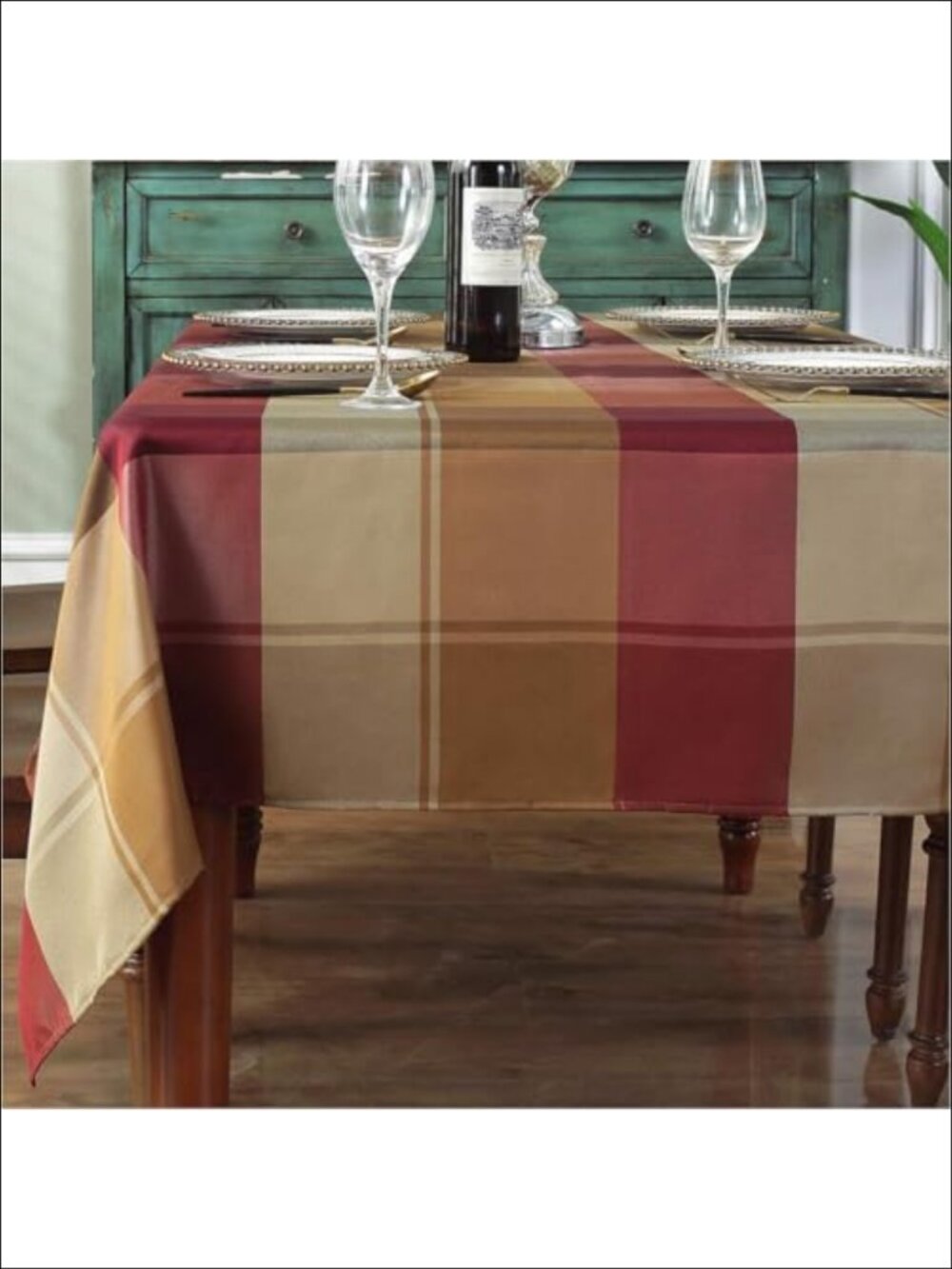 Polyester Checkered Rectangle Tablecloth 60x120 for Dining Kitchen